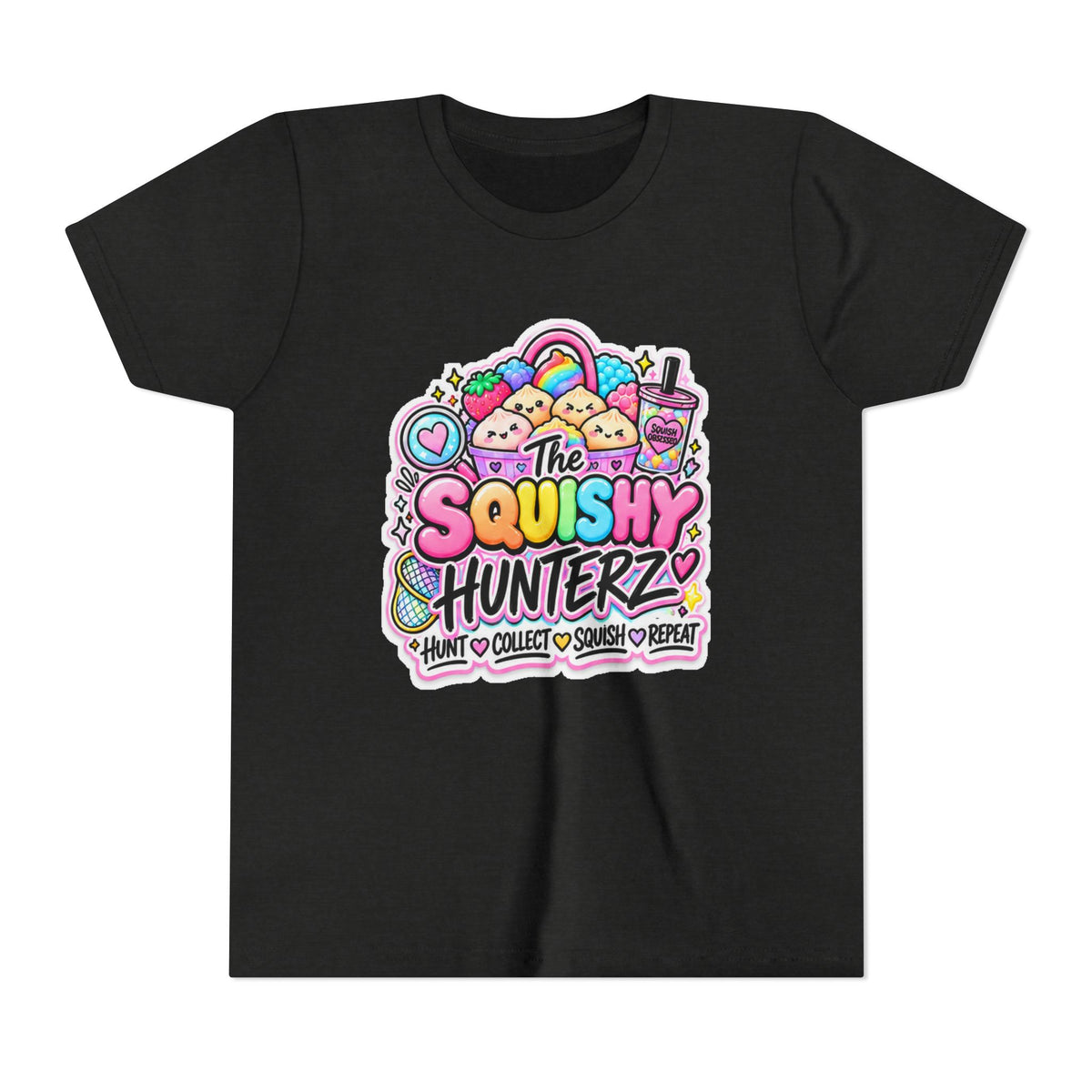 The Squishy Hunterz Youth Tee- Cute kids squishy collector shirt