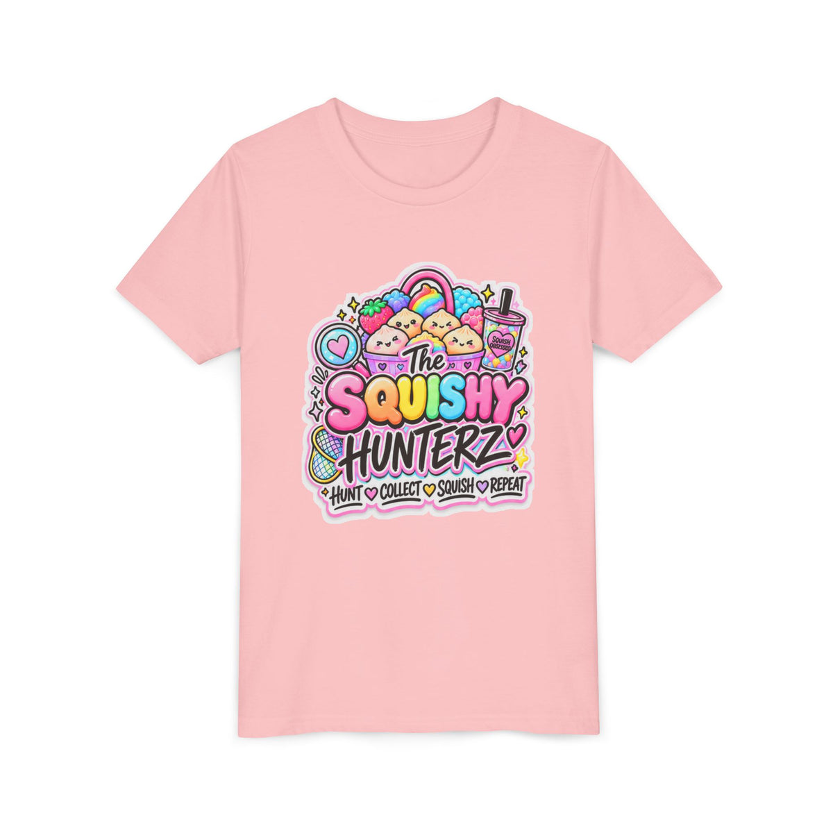 The Squishy Hunterz Youth Tee- Cute kids squishy collector shirt