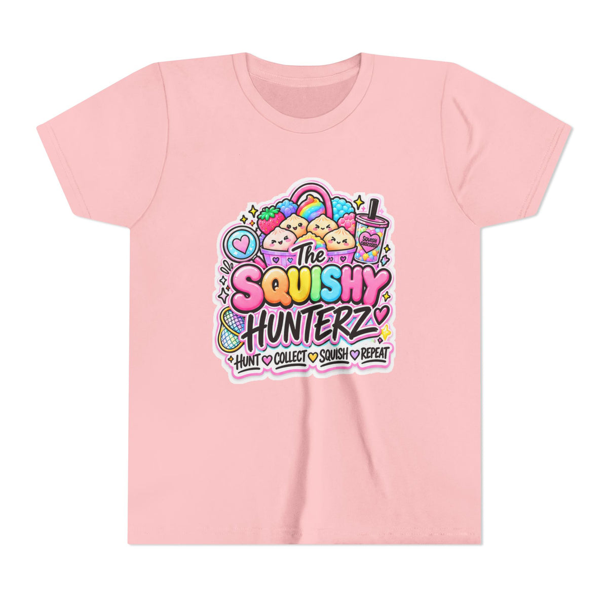 The Squishy Hunterz Youth Tee- Cute kids squishy collector shirt