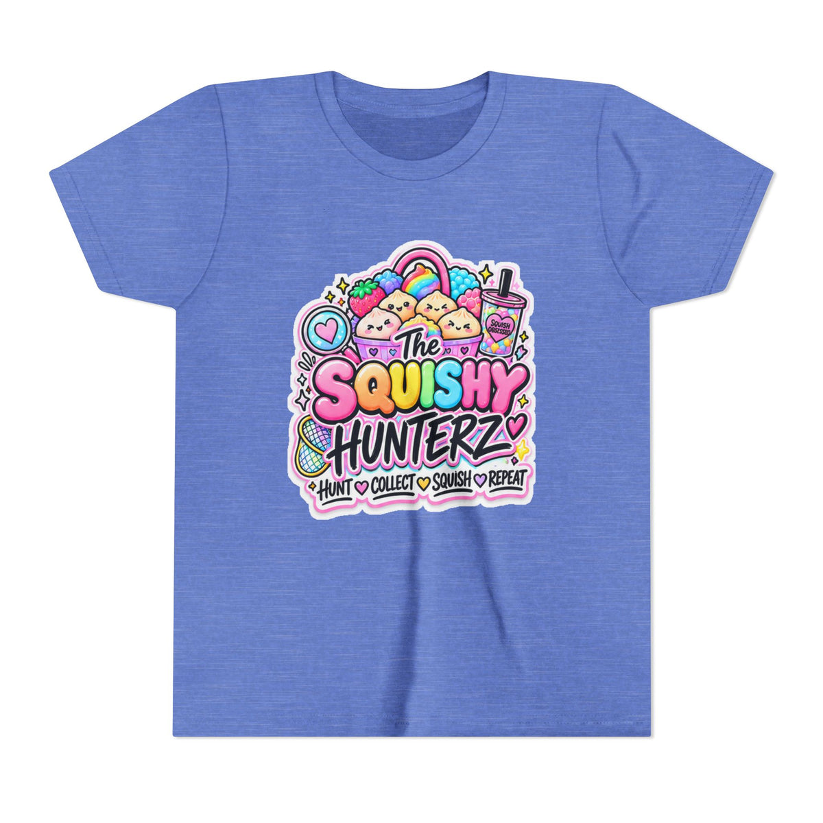 The Squishy Hunterz Youth Tee- Cute kids squishy collector shirt